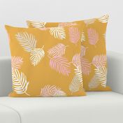 Sweet pastel palm leaf surf island summer vibes boho garden ochre pink girls JUMBO