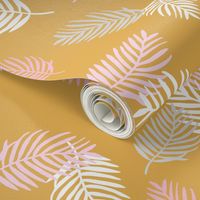 Sweet pastel palm leaf surf island summer vibes boho garden ochre pink girls JUMBO