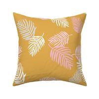 Sweet pastel palm leaf surf island summer vibes boho garden ochre pink girls JUMBO