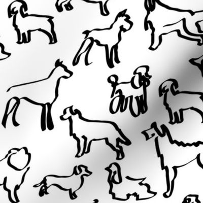 Calligraphy One Line Dog Breeds