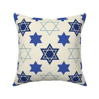 Star of David Blue on Cream background