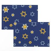 Star of David Pattern Mix on Dark Blue