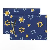 Star of David Pattern Mix on Dark Blue