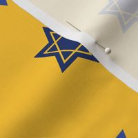 Scattered Star of David on Yellow background