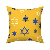 Scattered Star of David on Yellow background