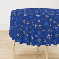 Hanukkah Symbol Mix on dark blue background