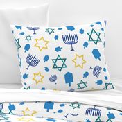 Hanukkah Symbol Mix on white background
