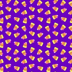 (micro scale) cute candy corn - purple toss - halloween - LAD19BS