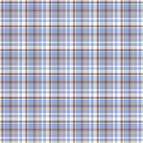 Blue, Brown, Khaki, white Tartan