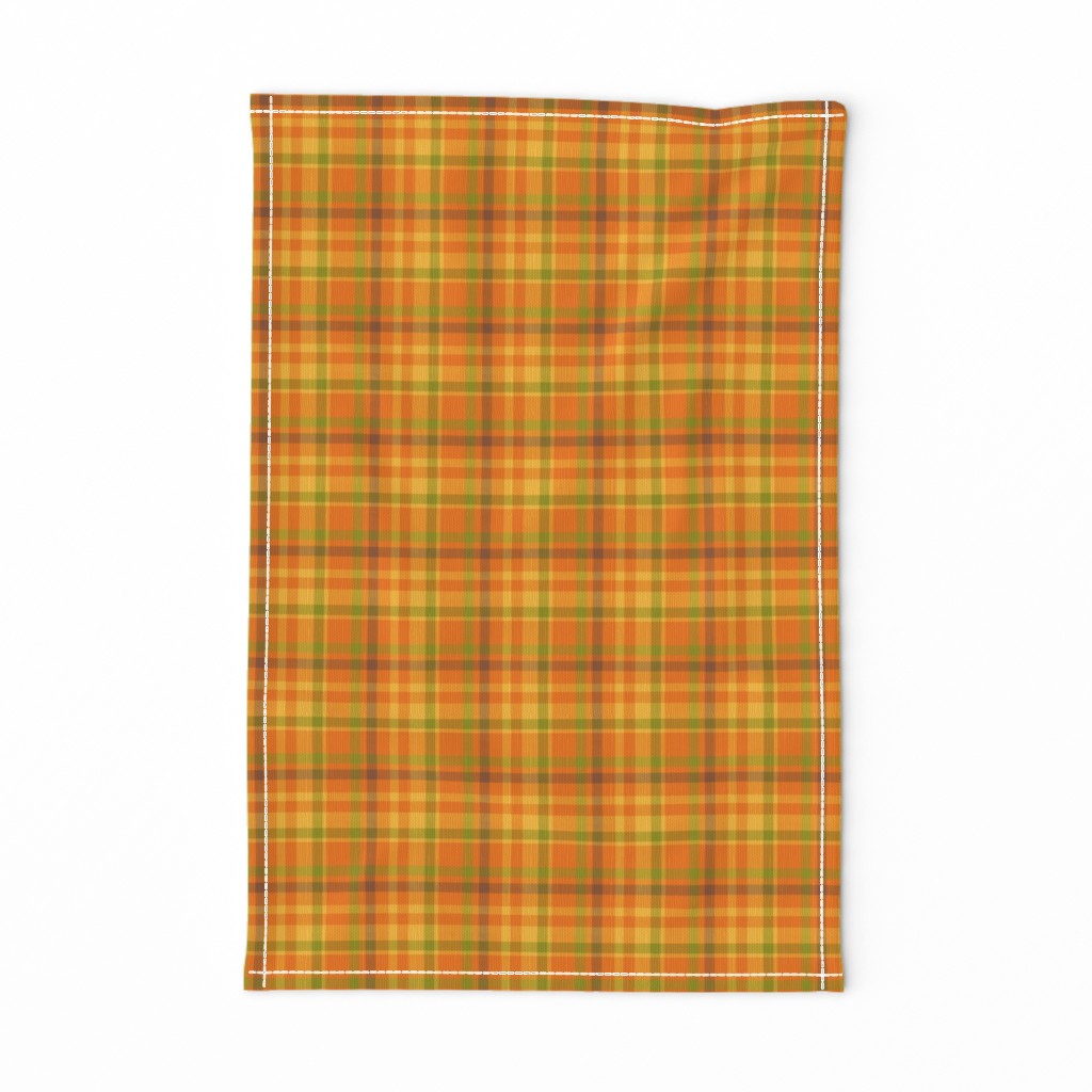 Orange, yellow, green, brown, Tartan