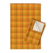 Orange, yellow, green, brown, Tartan