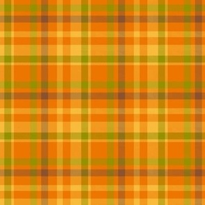 Orange, yellow, green, brown, Tartan