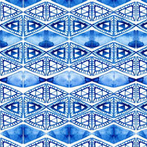 Triangle Watercolor blue pattern