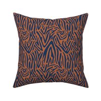 Minimal zebra safari wild life lovers abstract animal print monochrome trend navy blue copper brown