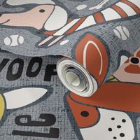 Dog-O-Rama - Grey & Blush Pink Large Scale