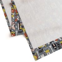 Dog-O-Rama - Grey & Blush Pink Large Scale