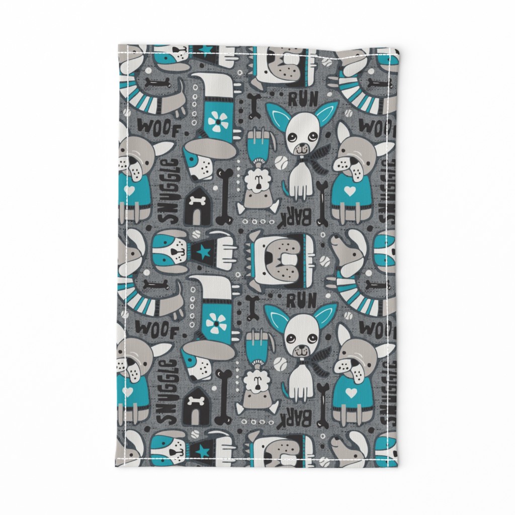 Dog-O-Rama - Grey & Aqua Large Scale