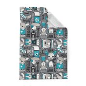 Dog-O-Rama - Grey & Aqua Large Scale