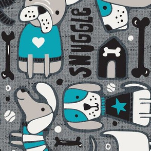 Dog-O-Rama - Grey & Aqua Large Scale