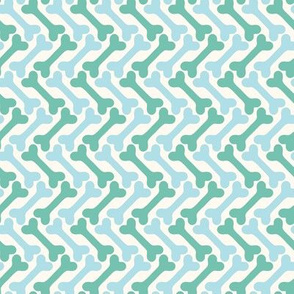 Herring-BONES/mint and light blue/small