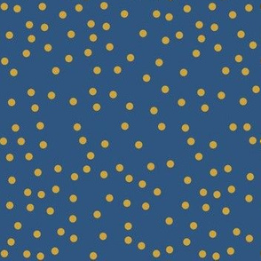 mustard dots on navy 