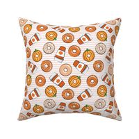 Coffee and Fall Donuts - PSL pumpkin fall donuts toss - pink stripes - LAD19