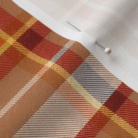 Asymmetrical Speckled Tan Rust Yellow and White Plaid