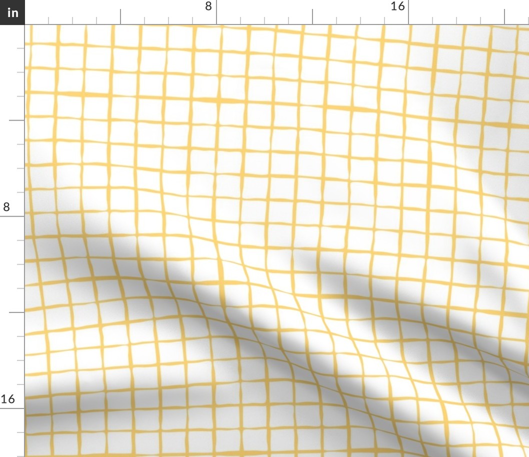 basic freehand check - 1 inch grid - white & sunshine 