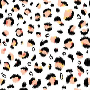 rainbow leopard ikat - white - small