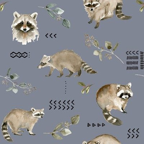 Watercolor Raccoons and Mudcloth // Waterloo