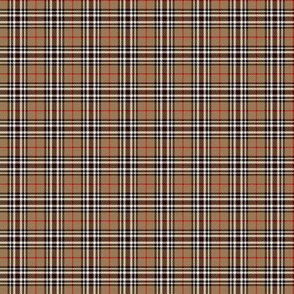 Southdown tartan - 1" tan/black/white