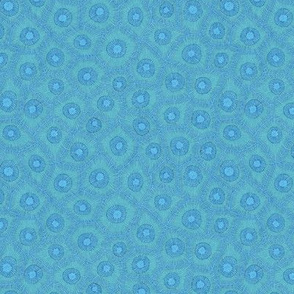 tiny coral pattern in teal and blue (quarter scale)