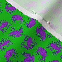 Bob's small painted purple frogs on green