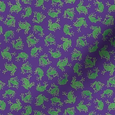 plague of small frogs - green on purple
