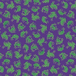 plague of small frogs - green on purple