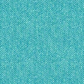 faux tweedy bright aqua herringbone tweed