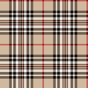 Southdown tartan - 4" beige/black/white