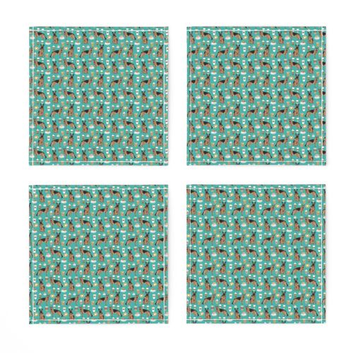 german shepherd (TINY) dog and coffees design cute dog fabric