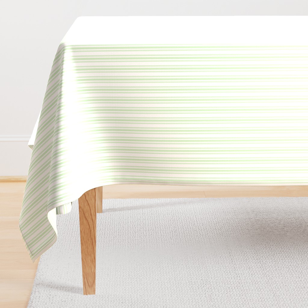 Trendy Large Spearmint Mint Pastel Green French Mattress Ticking Double Stripes