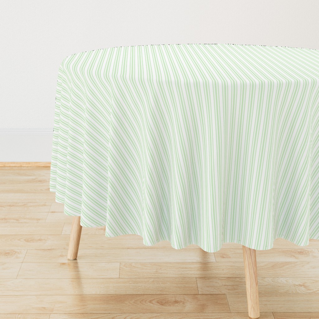 Trendy Large Spearmint Mint Pastel Green French Mattress Ticking Double Stripes