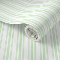 Trendy Large Spearmint Mint Pastel Green French Mattress Ticking Double Stripes