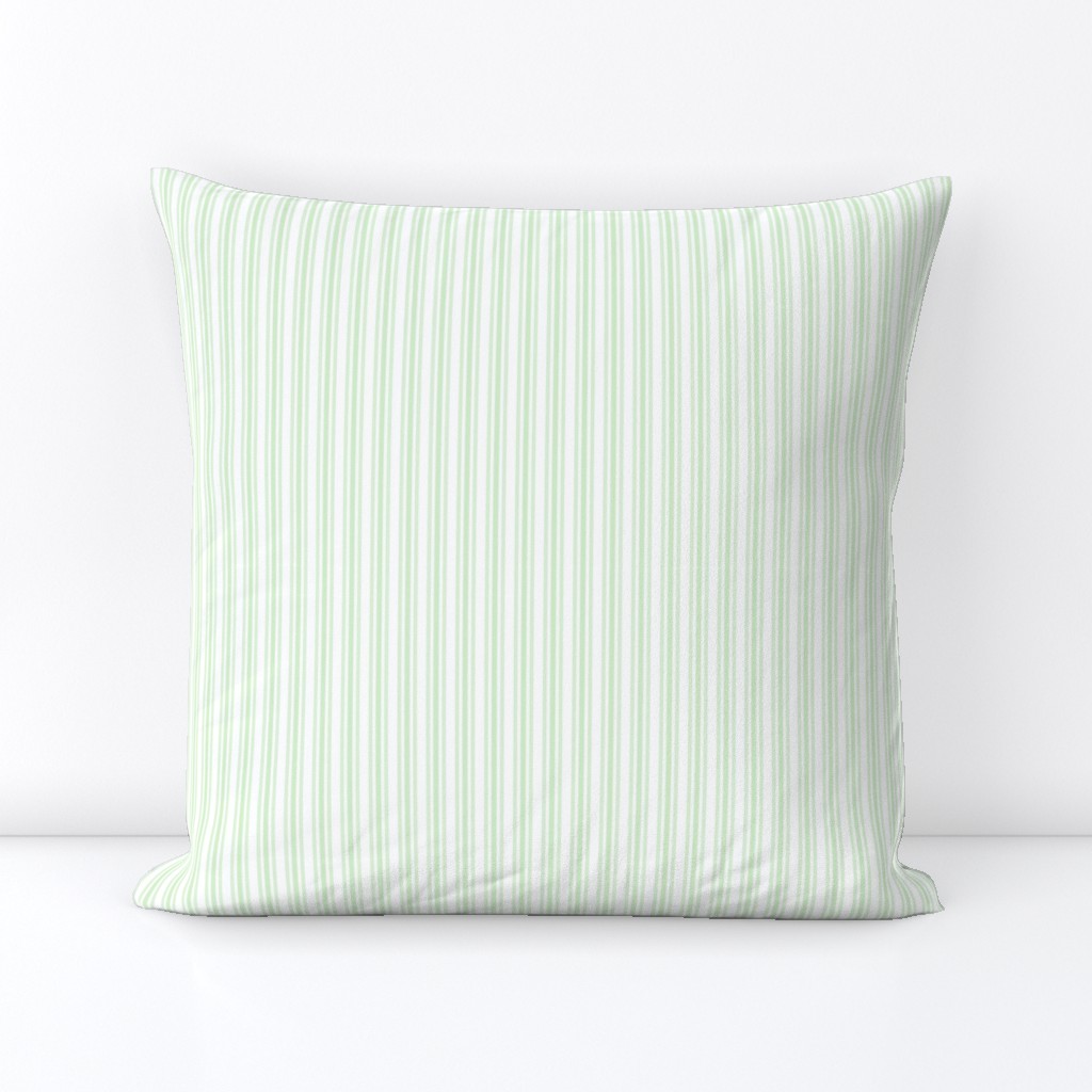 Classic Small Spearmint Mint Pastel Green French Mattress Ticking Double Stripes