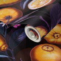 18" Delicious Vintage Citrus Fruit Pattern Sepia Purple