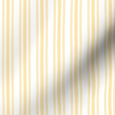 Trendy Large Buttercup Yellow Pastel Butter French Mattress Ticking Double Stripes