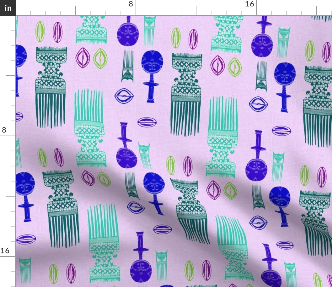 African_Beauty_purple Fabric | Spoonflower