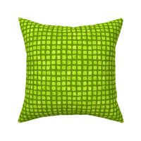 batik square grid in bright lime green