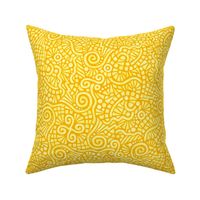 batik doodles in yellow and gold