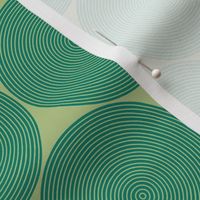 small concentric circles in green-gold