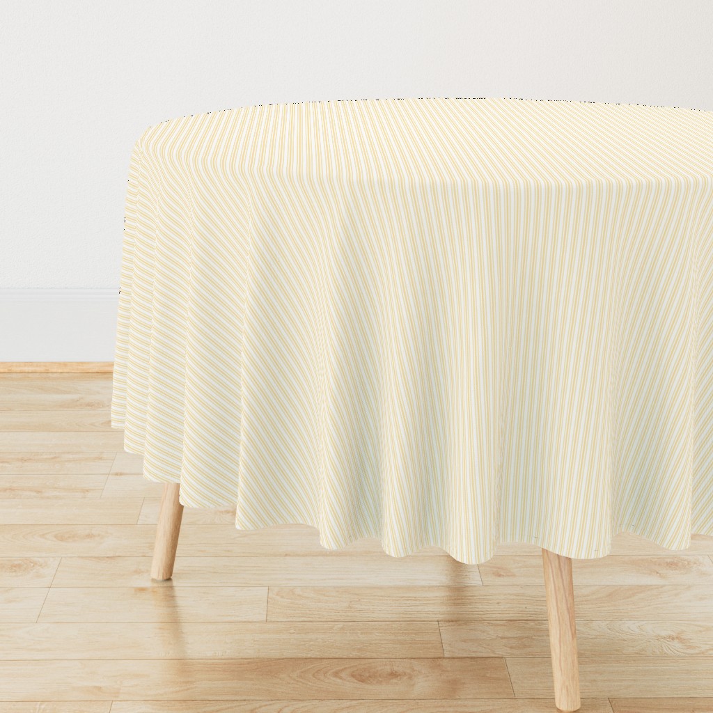 Classic Small Buttercup Yellow Pastel Butter French Mattress Ticking Double Stripes