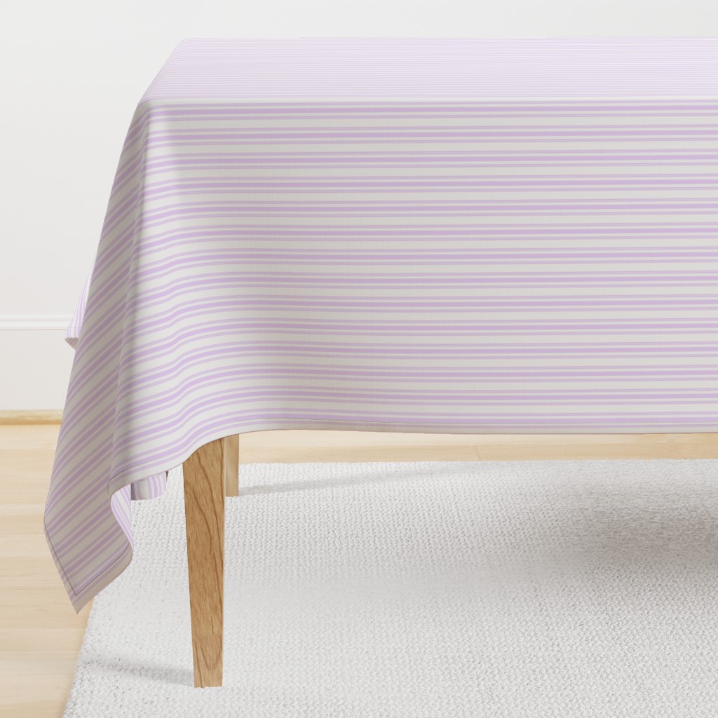 Trendy Large Orchid Lilac  Pastel Purple French Mattress Ticking Double Stripes